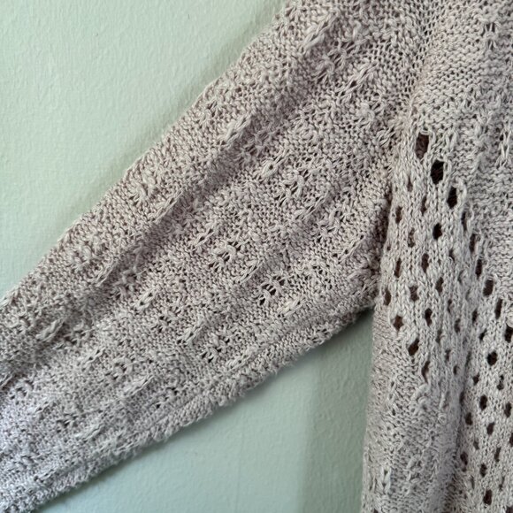 Maurices Womens Open Front Crochet Cardigan Pink Sweater Size M - Picture 5 of 12